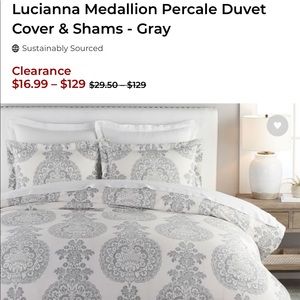 King Size Pottery Barn Lucianna Duvet Cover &Shams
